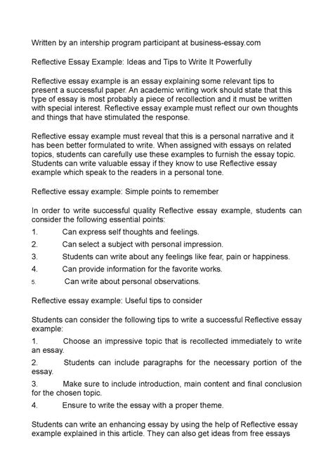 An explanation of a reflective essay. Calaméo - Reflective Essay Example: Ideas and Tips to Write It Powerfully