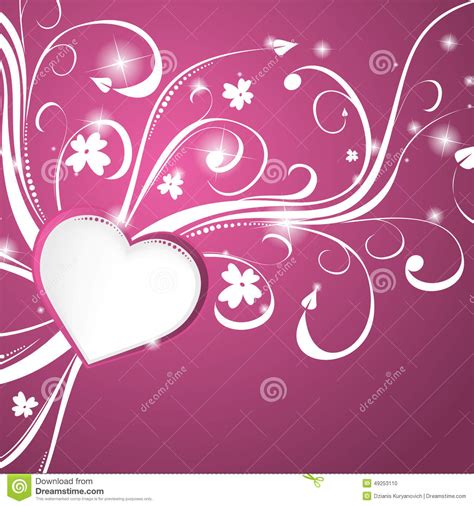 Beautiful Pink Heart Background Vector Illustration Stock