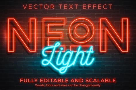 Neon Light Text Effect Editable Retro And Glowing 1452756