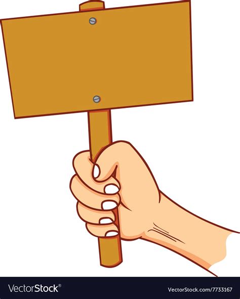 Hand Holding Blank Sign Royalty Free Vector Image