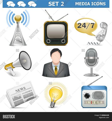Vector Media Icons Vector And Photo Free Trial Bigstock