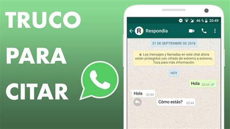 Truco Whatsapp Deslizar Para Responder Mensajes Citar Youtube
