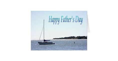 Happy Fathers Day Sail Boat With Seagull Card Zazzle