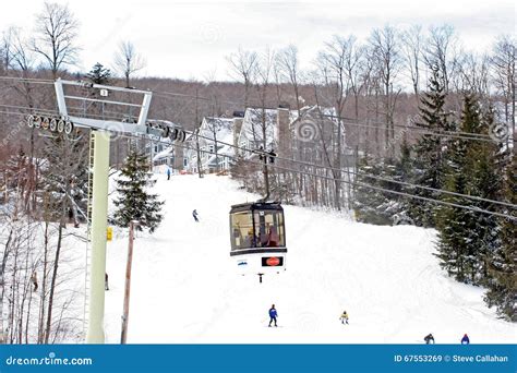 Enclosed Gondola Ski Lift Stratton Ski Village Vermont Editorial