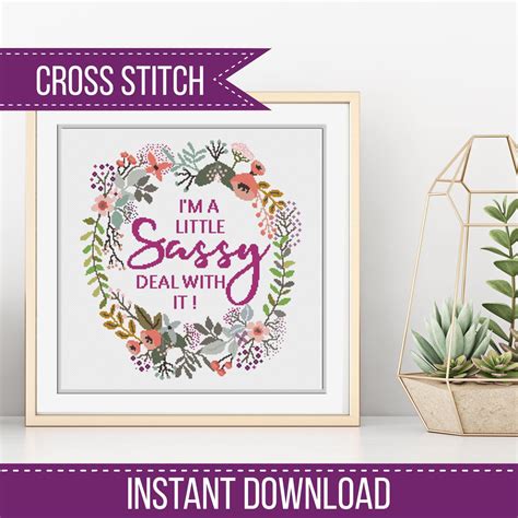Sassy Cross Stitch Pdf Pattern By Peppermint Purple