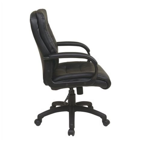 Mid Back Faux Leather Executive Office Chair In Black 1 Fred Meyer