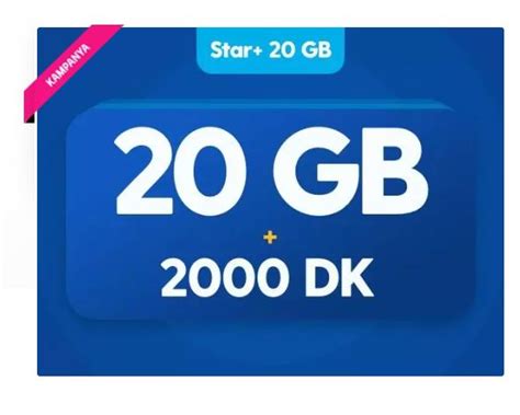 Turkcell Star 20 GB Tarifesi Paket Detay