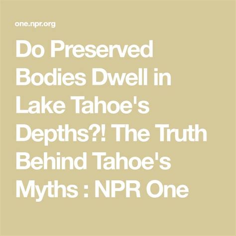 Do Preserved Bodies Dwell In Lake Tahoes Depths The Truth Behind