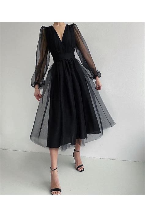 Madame Jasmin Kad N Siyah V Yaka Siyah T L Elbise Fiyat Yorumlar