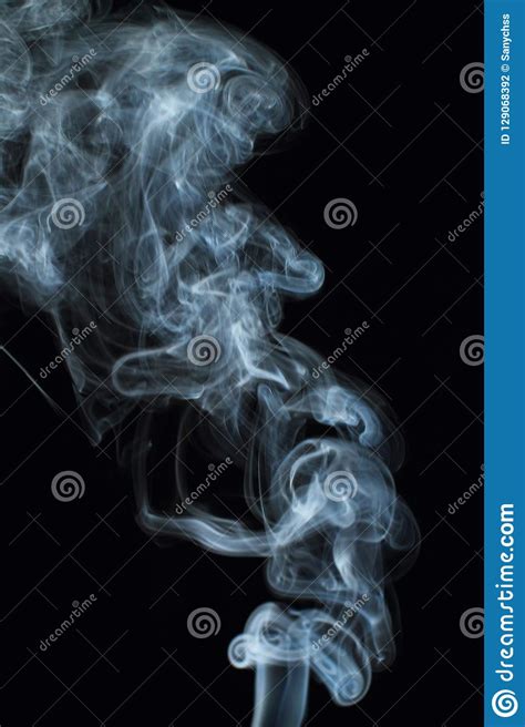 Abstract White Smoke Texture On Black Background Stock