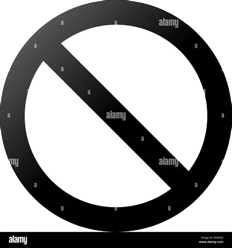 No Sign Black Thick Gradient Isolated Vector Illustration Stock