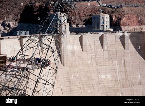 Hoover Dam Dam Reservoir Dam Power Lines Lake Mead National
