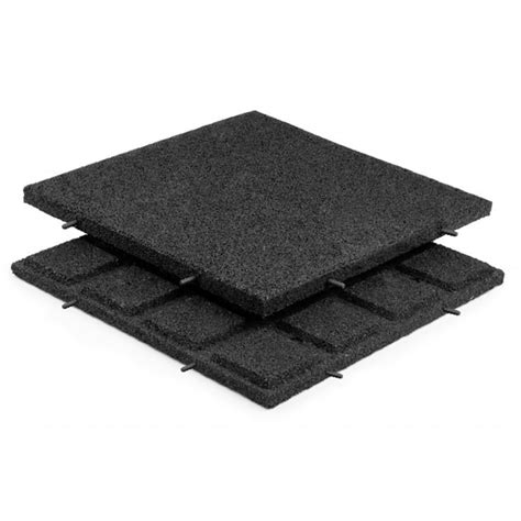 Rubber Tiles 30mm 500x500mm Black Playground And Terrace