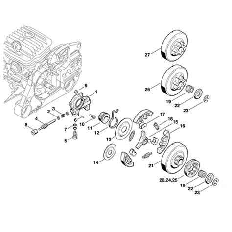 Stihl Ms 460 Chainsaw Ms460 C Parts Diagram Oil Pump Clutch