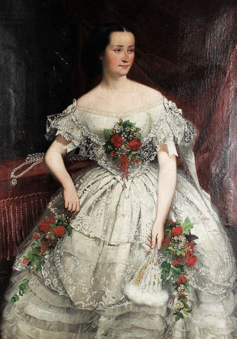 Portrait Of A Lady By Joseph Hussenot1856 Portrait Ball Gowns