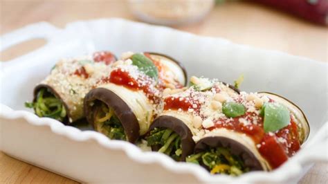 Eggplant Lasagna Roll Ups With Cashew Ricotta