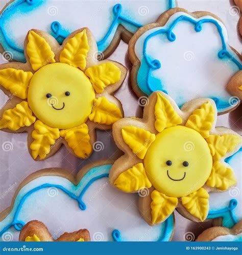 You Are My Sunshine Decorated Sugar Cookies With Royal Icing Stock