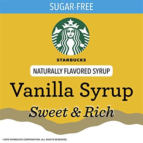 Starbucks Naturally Flavored Coffee Syrup Sugar Free Vanilla Fl