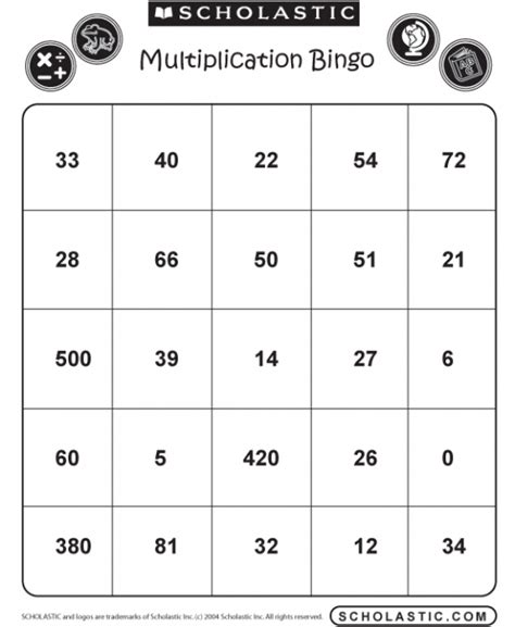 Free Multiplication Bingo Printables 247 Moms