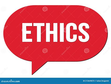 Ethics Text Written In A Red Speech Bubble Stock Illustration
