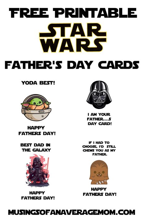 What perfect way to celebrate than with some of our favorite art. Musings of an Average Mom: Free printable Star Wars Fathers Day Cards