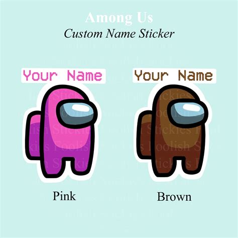 Custom Your Namecolor Among Us Character Glossy Sticker Etsy