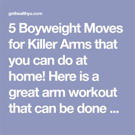 5 Upper Body Exercises Without Weights For Buff Arms Exercise Without