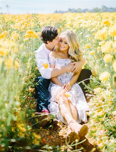 This Couple Captured Their Engagement Photos In A Flower Field Of