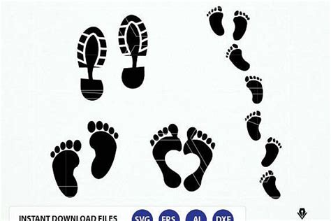 Human Footprints Shoe Prints Svg Baby Footprint Svg File Baby Feet