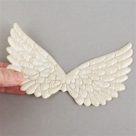 Puffy White With Gold Applique Angel Wing True Vintage Angel Wings