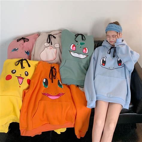 Cute Pikachu Anime Japanese Cartoon Sweater Pullover Hoodie Knit