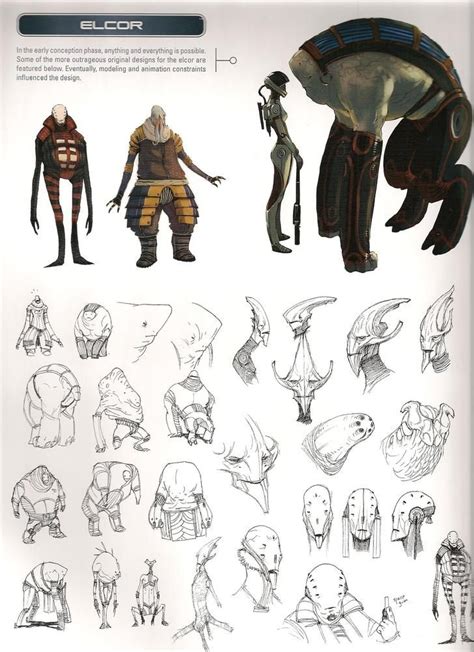 Early Concept Art Of The Elcor From The Mass Effect Universe Art Book