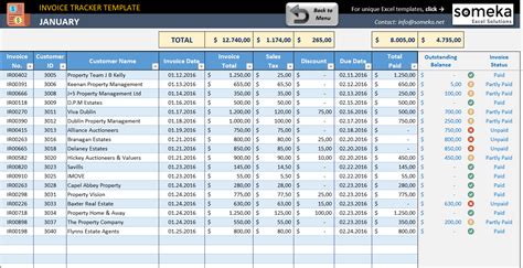 Invoice Tracker Excel Template