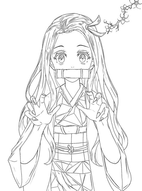 Very Cute Nezuko Coloring Page Download Print Or Color Online For Free