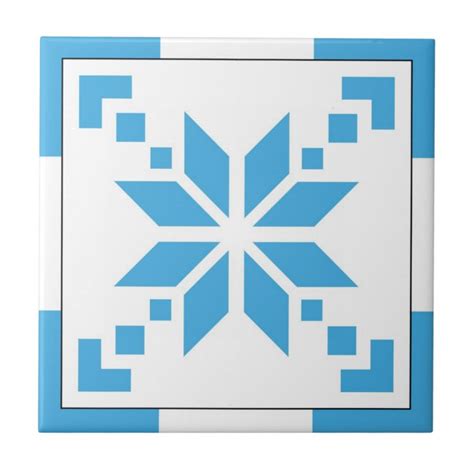 Scandinavian Light Blue Geometric Pattern Tiles Zazzle
