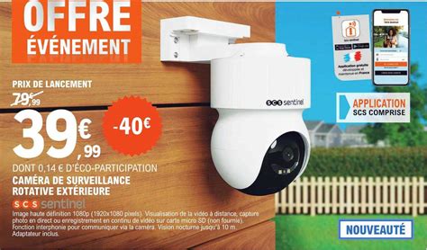 Promo Caméra De Surveillance Rotative Extérieure Scs Sentinel Chez E