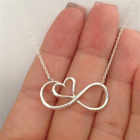 Infinity Heart Necklace 925 Sterling Silver Heart Jewelry Sterling