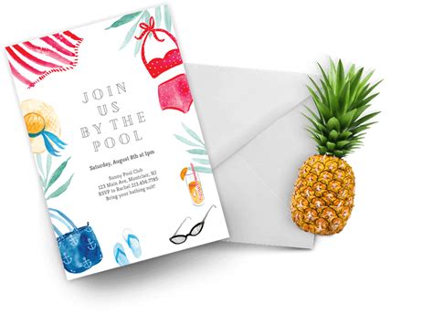 Pool Party Invitation Templates Free Greetings Island Beach Party