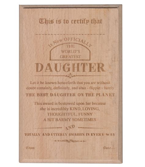 T For Daughter Best Daughter Certificate Award Atpata Funky