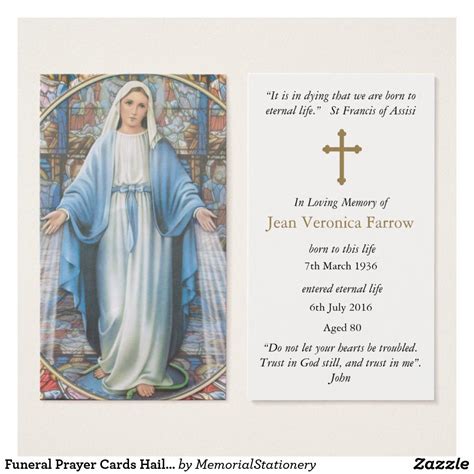 Catholic Funeral Mass Prayer Cards Toshiko Corley