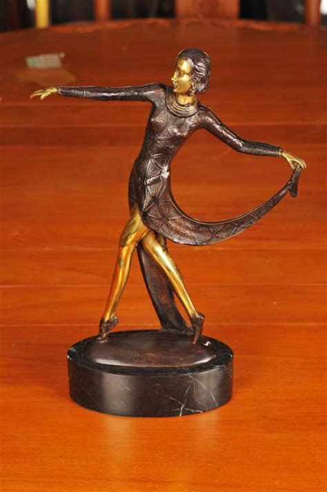 Art Deco Bronze Dancer Figurine Signed Lorenzl