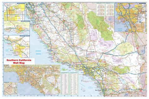 California Southern Wall Map Executive Commercial Edition Laminated