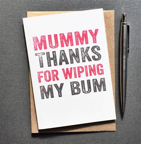 Mummy Thanks For Wiping My Bum Greetings Card By Do You Punctuate Notonthehighstreet Com