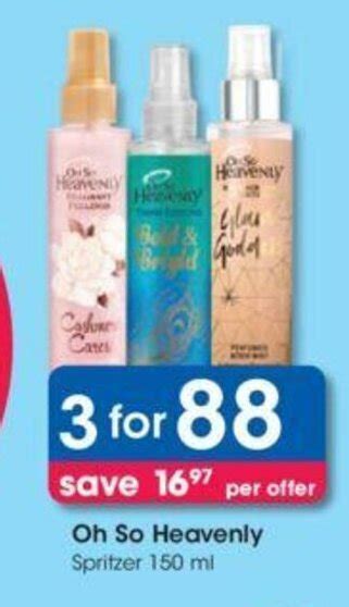 oh so heavenly spritzer 150ml offer at clicks