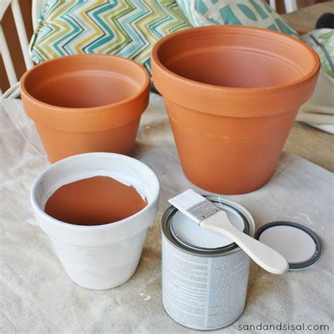 How To Paint Terracotta Pots Sand And Sisal