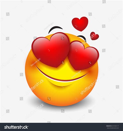 Cute Feeling Love Emoticon Isolated On Stock Vector 431932117