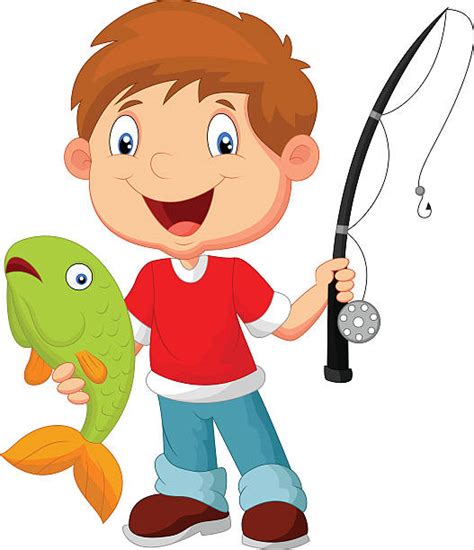 Best Kids Fishing Illustrations Royalty Free Vector