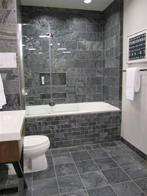 This tile looks nothing like the sales picture. Bathroom - Sherwin Williams Passive | Grey bathroom tiles ...