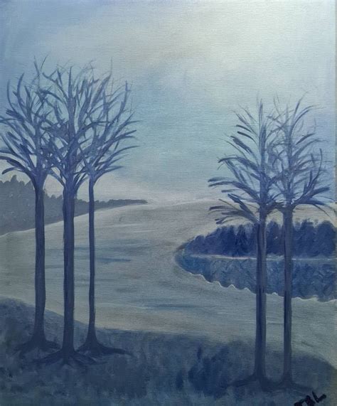 Blue Trees Painting By Trine Berg Larsen Nature Paintings Painting