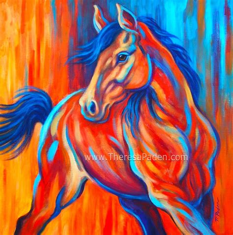 Paintings Of Horses Bright Colorful Abstract Horse Art By Theresa Paden